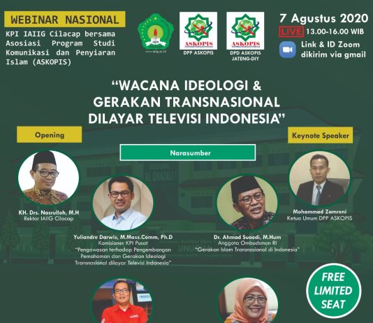 Webinar : Wacana Ideologi dan Gerakan Transnasional dilayar Televisi Indonesia